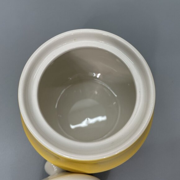 Vintage Mikasa Creamer Sugar Set Japan Cera-Stone Yellow White MCM D1350 - Picture 7 of 8
